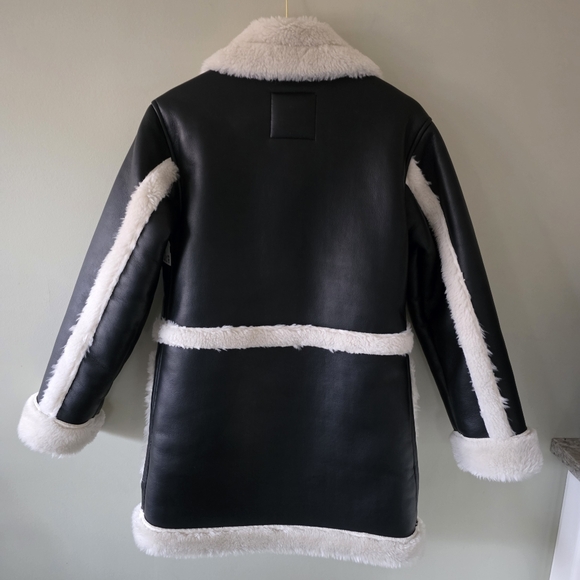 Abercrombie & Fitch XS 70s Modern Retro Hippie Vegan Shearling Penny Lane Jacket - Picture 12 of 16